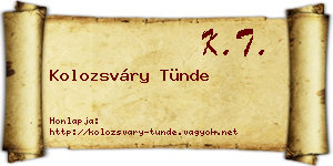 Kolozsváry Tünde névjegykártya
