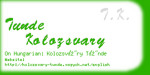 tunde kolozsvary business card